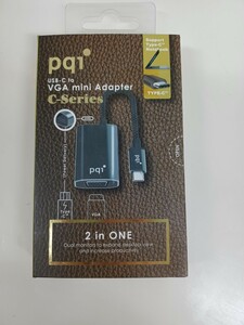 新品PQI USB -C to VGA mini Adapter 2inONE