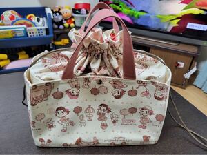 ペコちゃん ハンドメイド トートバッグ 巾着バッグ