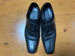 【美品】メンズビジネスシューズ オシャレなステッチ 革靴 26.5cm