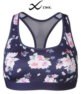 2* new goods * tag attaching *Wacoal*CW-Xwi men's sports bra ja-*S-AB cup *HTY118-AB-GB-S/ navy * floral print *.. packet correspondence *
