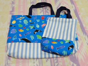 レッスンバッグ 、上履き袋、 ハンドメイド