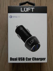 ☆☆☆ 未開封未使用品 LUFT シガーソケットUSB カーチャージャー (ブラック) QuickCharge3.0搭載 送料386円☆☆☆ 