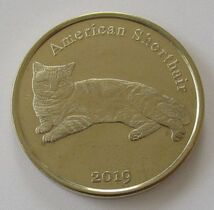 ストローマ島 アメリカンショートヘア 猫 1ポンド 2019年 硬貨 イギリス 2_画像1