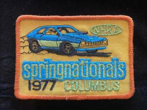 * подлинная вещь *NHRA утюг patch ①* редкость * America american drug гонки hot удилище 70s 80s нашивка 1977