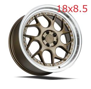 新品！Aodhan DS01 18x9.5+30 5穴 PCD114.3 Bronze w/Machined Lip Concave USDM Hellaflush 