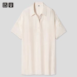 ユニクロユー・シャイニーレーヨンポロチュニック/Uniqlo U