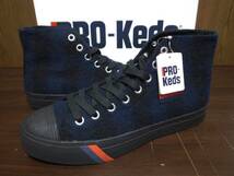 15年製 PRO Keds ROYAL AMERICA HI WOOLRICH プロケッズ ロイヤル アメリカ ウールリッチ 別注 KJ ブルー 青 US8_画像1