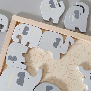 【送料無料】おもちゃ 木製 知育玩具 パズル ブロック モンテッソーリ教育 象