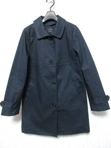 ユナイテッドアローズ UNITED ARROWS green label relaxing ボンディング加工 ステンカラーコート 濃紺 38 亥1293