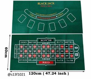 【送料無料】カジノ ブラックジャック ルーレットマット リバーシブル