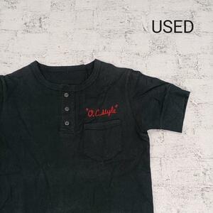 used古着 半袖ヘンリーネックポケットTシャツ W7660