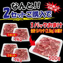 送料無料 お得用焼肉牛肉カルビ不揃い訳あり1㎏冷凍 2セット以上購入でさらに500ｇ増量 焼肉 霜降り_画像7