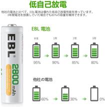 単4電池1100mAh×8本 EBL 単4形充電池 充電式ニッケル水素電池 高容量1100mAh 8本入り 約1200回使用可能_画像2