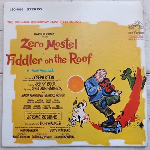 LP THE ORIGINAL BROADWAY CAST RECORDING ZERO MOSTEL IN FIDDLER ON THE ROOF LSO-1093 rice record 