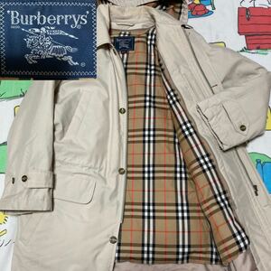 90s Burberry バーバリー ベージュノバチェック ダウンライナー付き コート マウンテンパーカー モッズコート