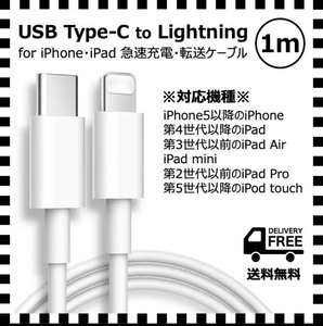 大人気 USB-C電源アダプター iPhone ipad ipod用 充電ケーブル USB-Cタイプ充電セット