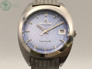 0130908　WALTHAM ウォルサム Viscount ビスコント AUTOMATIC 自動巻き シルバー パープル文字盤 カットガラス 3針カレンダー メンズ腕時計