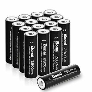 16個パック充電池 BONAI 単3形 充電池 充電式ニッケル水素電池 16個パック（超大容量2800mAh 約1200回使用可