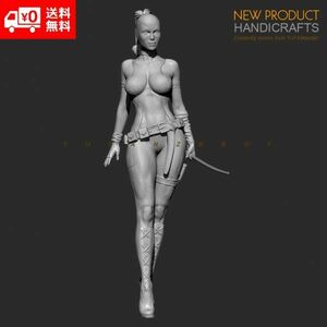 【新品】1/24 Lady Death 女性戦士 未塗装 レジン製 組み立て キット フィギュア プラモデル 人形 ガレージキット H052