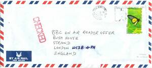 民間検査郵便　テロ対策　炭疽菌 2001 英国BBC　香港　医学　蝶　虫　検閲