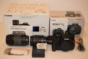 Canon キャノン EOS Kiss X5 ダブルズームキットセット デジタル一眼レフカメラ 説明書 箱付 動作品 7925-80