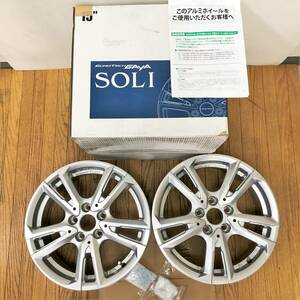 EURO TECH GAYA/SOLI/ホイール/2本セット/15×6.0J/5穴/PCD100/ユーロテック/シルバー/自動車/整備/点検/交換/カスタム/中古/15