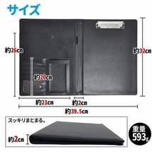 クリップボード 二つ折り a4 バインダー クリップ 電卓付き A4 メモ帳付き ビジネス オフィス ノート 文具 整理 仕事 多機能 フォルダー_画像6