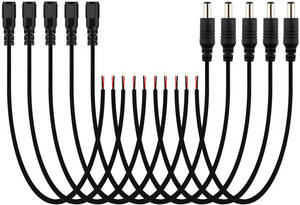 DC power supply cable 5.5x2.1mm plug plug power supply supply cable DVR camera for length 2M 2 piece set 