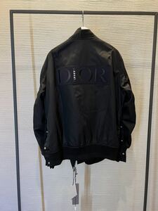 DIOR sacai コラボ　ボンバージャケット　黒　48 2022ss　激レア　ma-1 ma1 bomber jacket