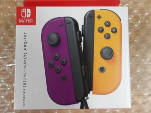 未使用 純正品・Nintendo Switch ジョイコン Joy-Con (L)ネオンパープル/(R)ネオンオレンジ【保証印無】
