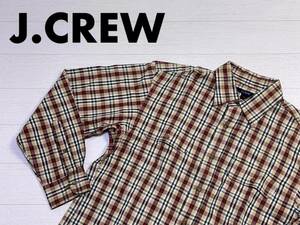 ☆送料無料☆ J.CREW ジェイクルー 古着 長袖 チェック シャツ メンズ S レッド トップス 中古 即決