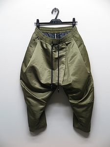 SALE50%OFF/RIPVANWINKLE・リップヴァンウィンクル/ヘビーツイル SARROUEL CROPPED PANTS/OLIVE・4