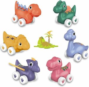 Esperanza(エスペランサ) 恐竜 ミニカー おもちゃ プルバックカー 知育玩具 6個入 赤ちゃん 男の子 女の子 クリスマス プレゼント (t-0060)