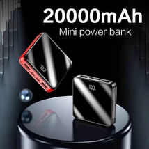 国内発送 小型 モバイルバッテリー 20000mAh ブラック 大容量 電熱 iPhone アンドロイド スマホ　充電 急速充電 携帯 電熱ベスト 。_画像1