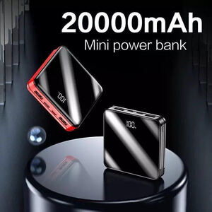 国内発送 小型 モバイルバッテリー 20000mAh ブラック 大容量 電熱 iPhone アンドロイド スマホ　充電 急速充電 携帯 電熱ベスト 。