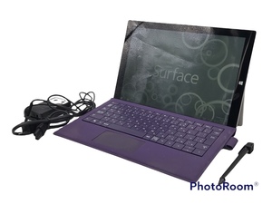 Microsoft Surface Pro 3 1631 ノートパソコン Core i5-4300U メモリ4GB SSD128GB Windows 10 HOME タッチペン LENOVO アダプター ケーブル