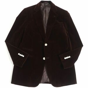 美品▽HERMES エルメス エンブレムボタン付き 起毛地 シングルジャケット/テーラードジャケット ブラウン 50 イタリア製 正規品 メンズ