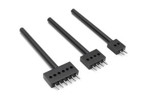レザークラフト 丸穴あけポンチ 4mmピッチ 3本セット 2 4 6歯 円形 工具 革製品 皮 パンチ 縫合 日本全国送料無料
