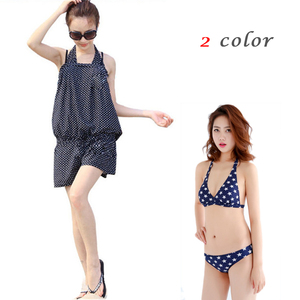  swimsuit lady's bikini 3 point set body type cover put on .. tankini hot spring ultra-violet rays prevention . protection 