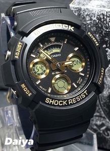 新品 CASIO カシオ G-SHOCK Gショック ジーショック 正規品 腕時計 アナデジ 多機能腕時計 ブラック ゴールド イエロー ラバーベルト