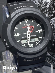 新品 G-SHOCK Gショック ジーショック CASIO カシオ 正規品 アナデジ 限定モデル AW-500復刻 ブラック 黒 ネオブライト デュアルタイム