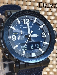 新品 CASIO カシオ 正規品 PROTRECK プロトレック 腕時計 デジタル ネイビー ブルー アウトドア ソーラー 多機能腕時計 メンズ 防水