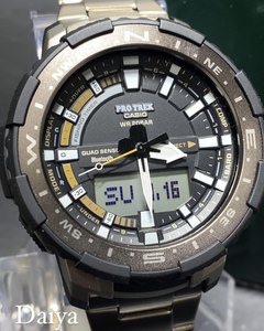 新品 CASIO カシオ 正規品 PROTRECK プロトレック 腕時計 アングラーライン チタンバンド Bluetooth スマートフォンリンク モバイルリンク
