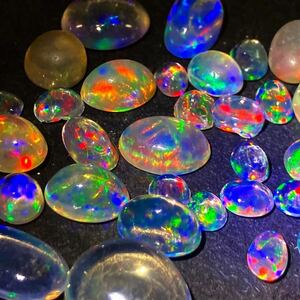 ［天然ウォーターオパールおまとめ 25ct］ルース 裸石 宝石 ジュエリー jewelry opal 遊色 water 虹 DE6