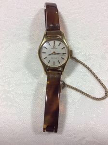 中古スイス製オメガデビルOMEGA長崎鼈甲ベルトレディース腕時計 手巻き腕時計