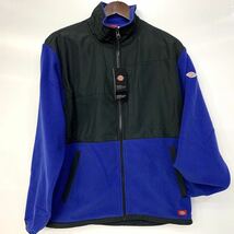 新品■ディッキーズ Dickies メンズ ロゴ フルジップ フリースパーカー S ブルー_画像1