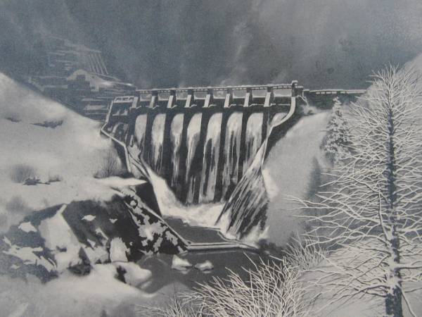 Matazo Kayama, Snow Dam, From a rare large-format collection, New high-quality frame, Matte frame included, free shipping, Japanese painter, Painting, Oil painting, Nature, Landscape painting
