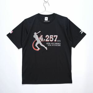 【送料無料】MIZUNO(ミズノ)/イチロー 日米通算4,257安打達成記念品 Tシャツ/ドライ素材/12JA6Q92/ブラック/Lサイズ