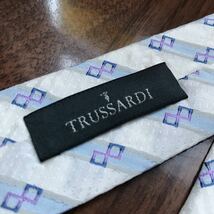 TRUSSARDI トラサルディ ネクタイ オフホワイト ストライプ_画像9