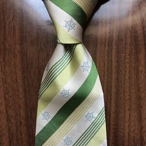 TRUSSARDI Trussardi necktie green × beige stripe 